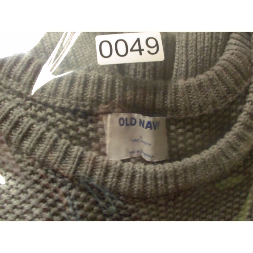 Old Navy Womens Large Tunic Length Cotton Knit Sweater Sage Green Crew Neck - Picture 10 of 10